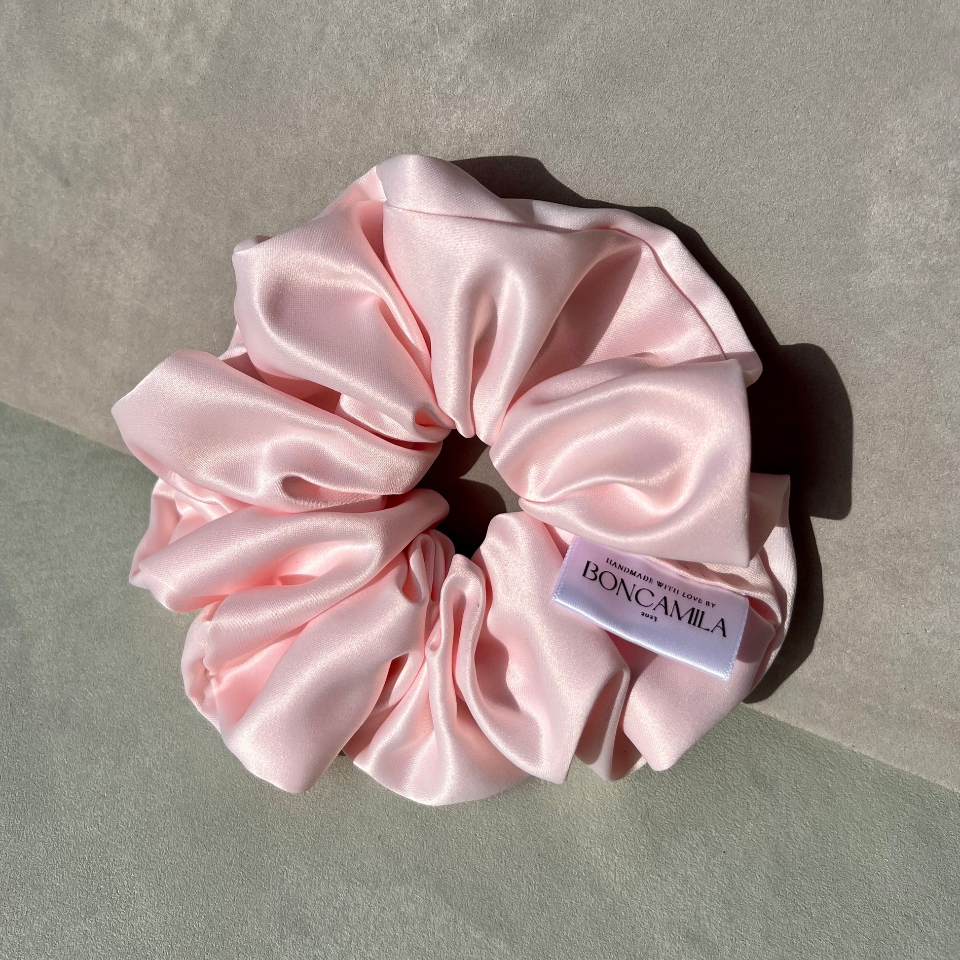 Premium Duchess Satin Hair Scrunchie Handmade-Hair Bows-Luxury Fashion Accessories-Boncamila