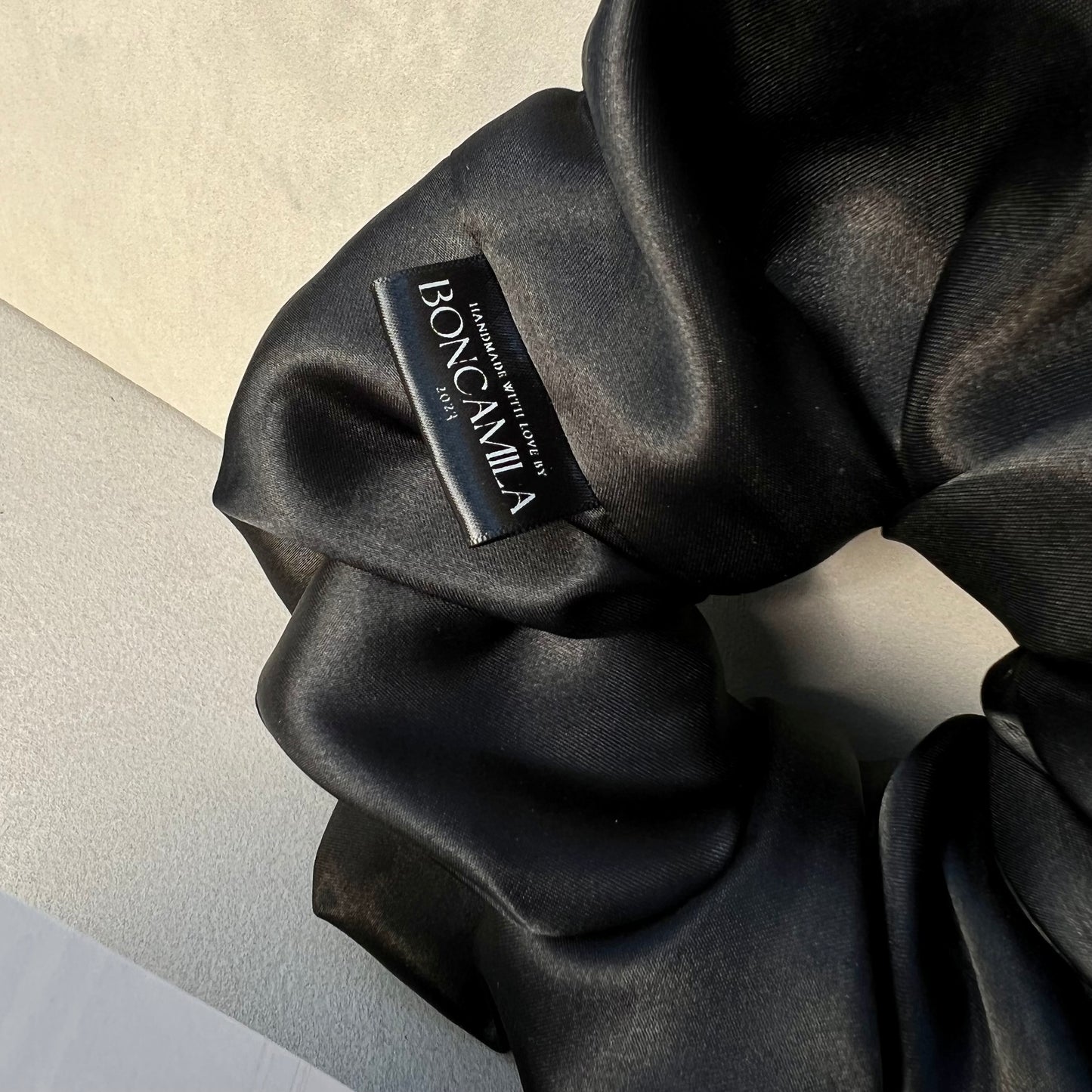 Luxury Silk Oversized Hair Scrunchie Handmade-Luxury Hair Accessories-Boncamila-Fashion Accessories-Black