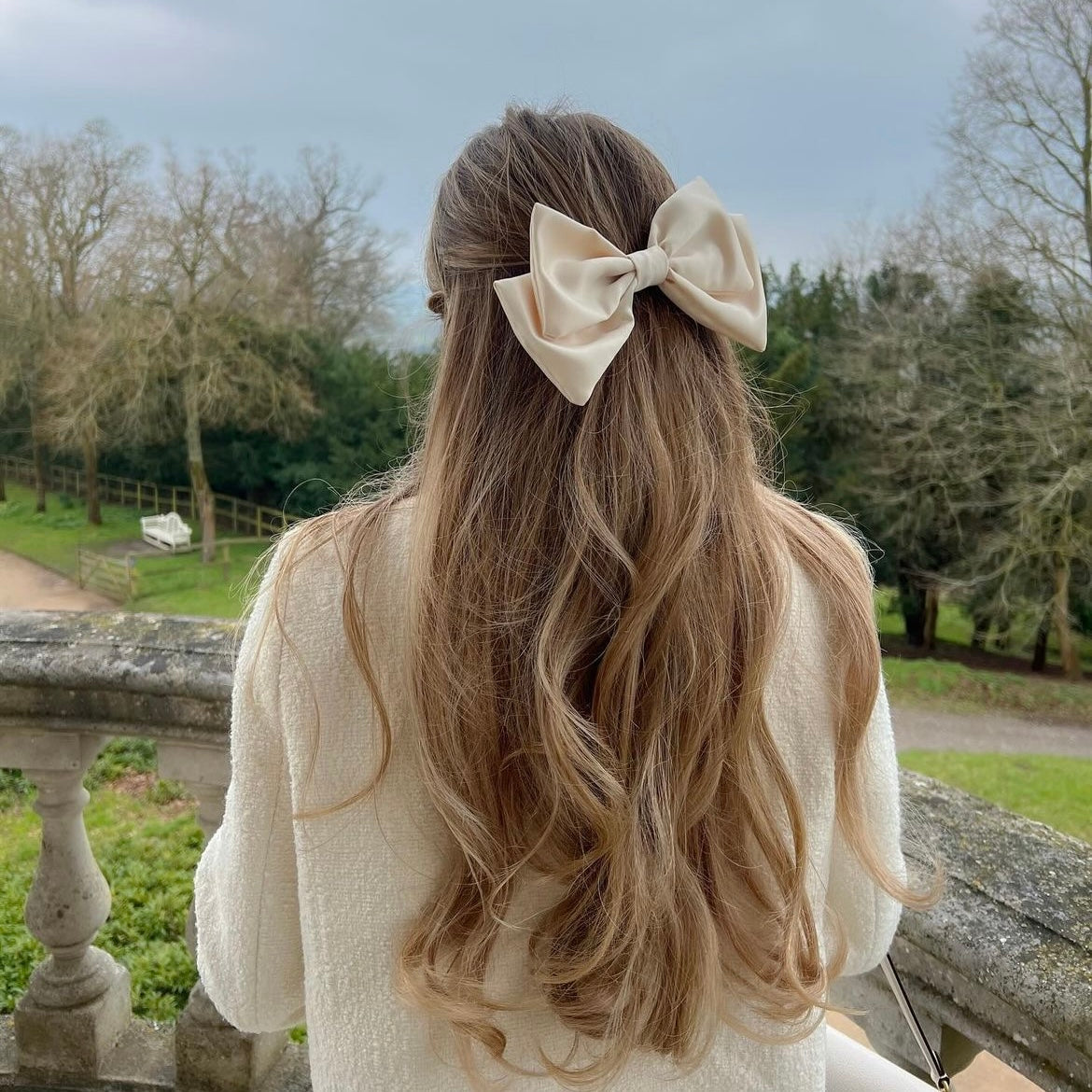 Premium Duchess Satin Hair Bow Handmade