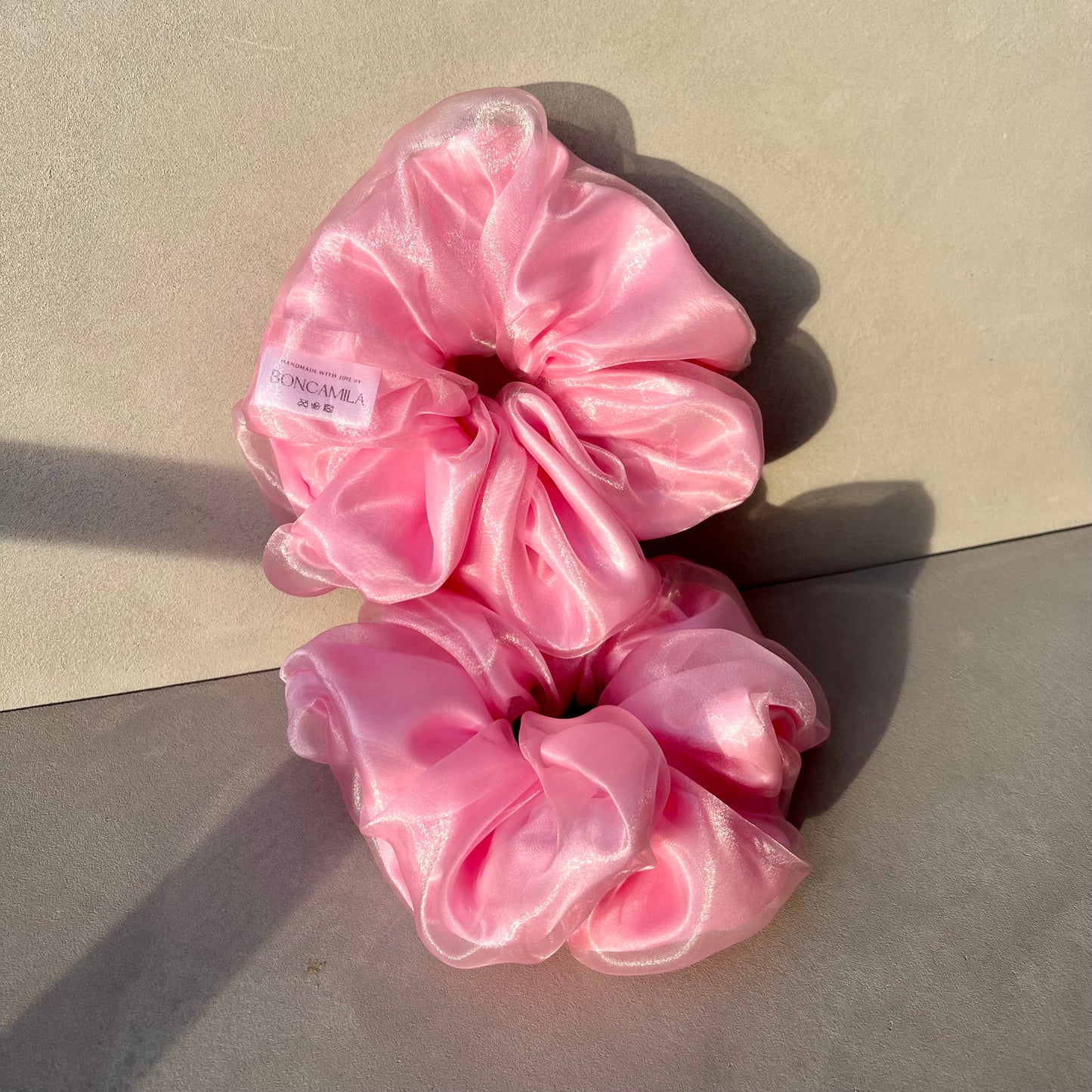 Exclusive Double Layer Oversized Silk & Organza Hair Scrunchie Handmade