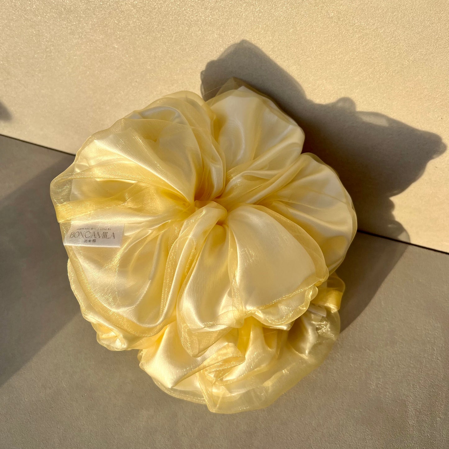 Exclusive Double Layer Oversized Silk & Organza Hair Scrunchie Handmade