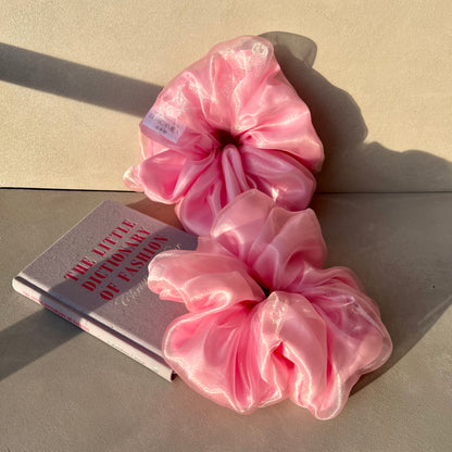 Exclusive Double Layer Oversized Silk & Organza Hair Scrunchie Handmade