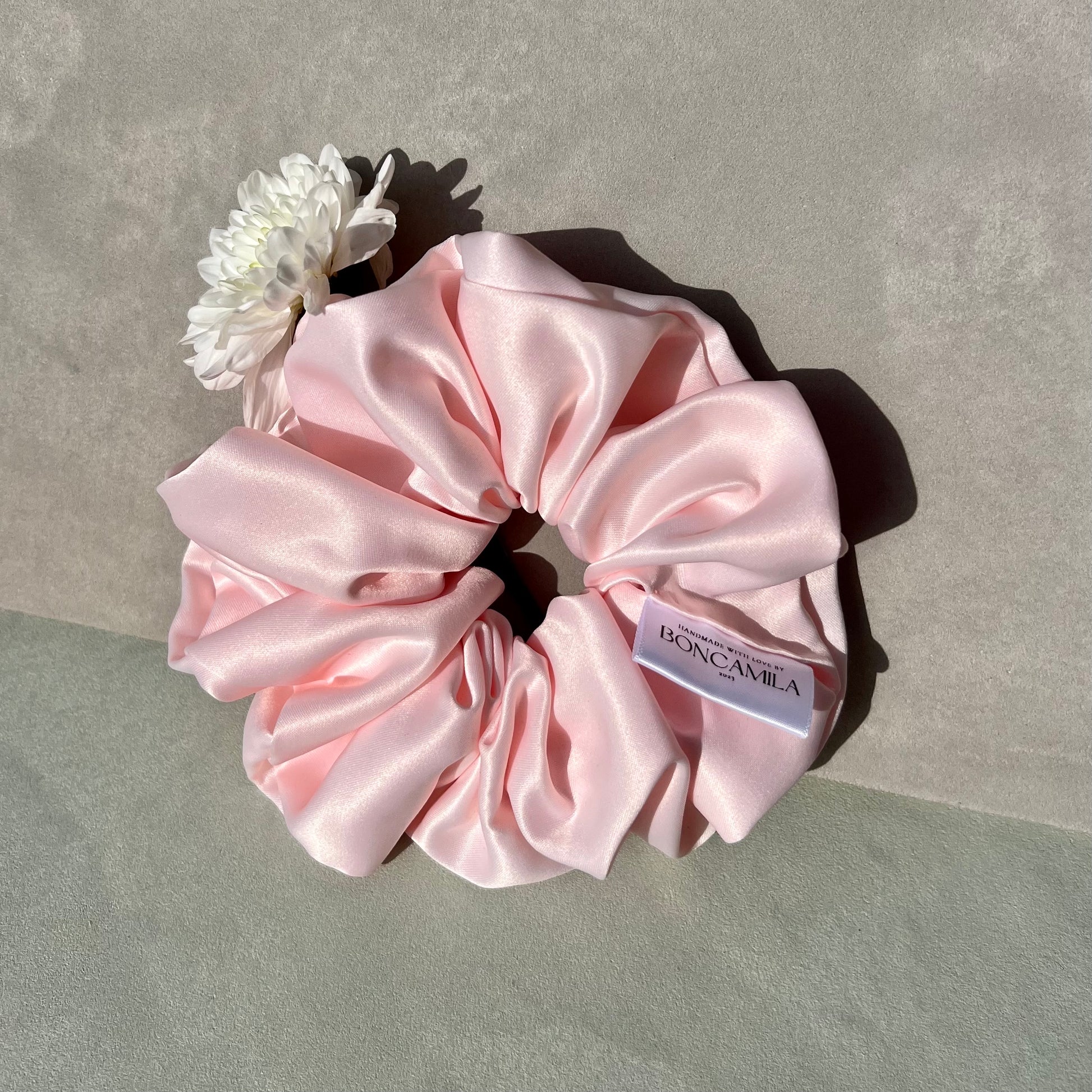 Premium Duchess Satin Hair Scrunchie Handmade-Hair Bows-Luxury Fashion Accessories-Boncamila