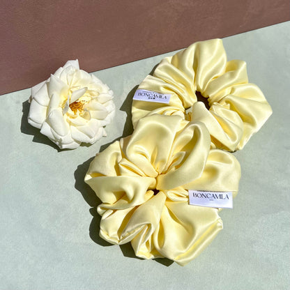 Premium Duchess Satin Hair Scrunchie Handmade-Hair Bows-Luxury Fashion Accessories-Boncamila