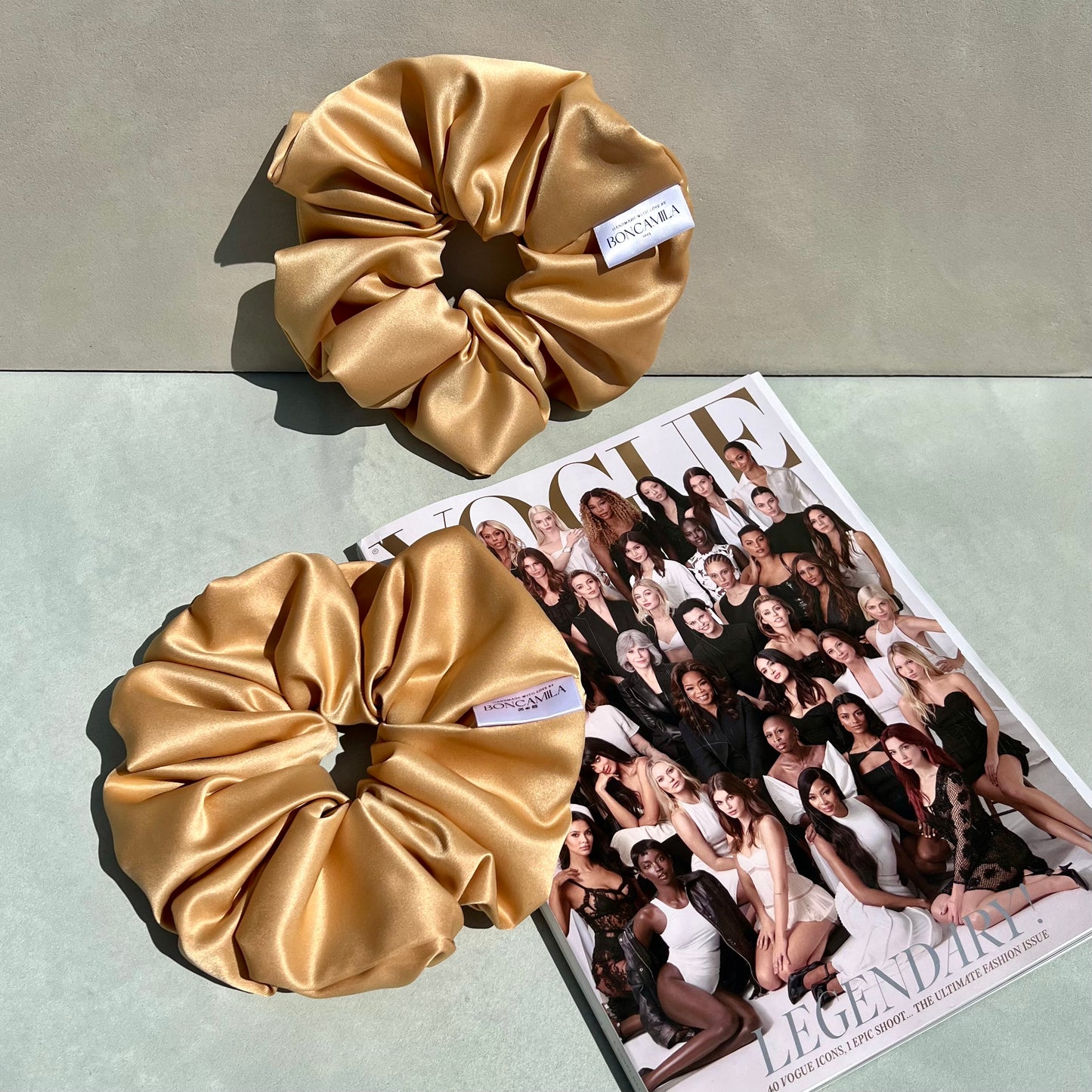 Bridesmaid Oversized Hair Scrunchie Duchess Satin Handmade--Luxury Hair Accessories-Bridal Hair Accessories-Fashion Accessories-Scrunchies-Cream-Boncamila