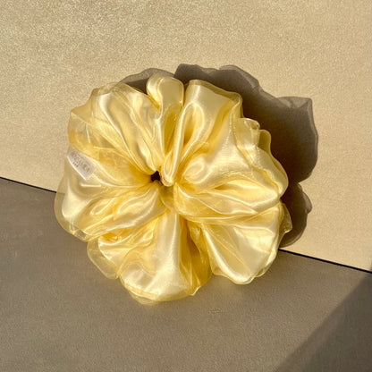 Exclusive Double Layer Oversized Silk & Organza Hair Scrunchie Handmade