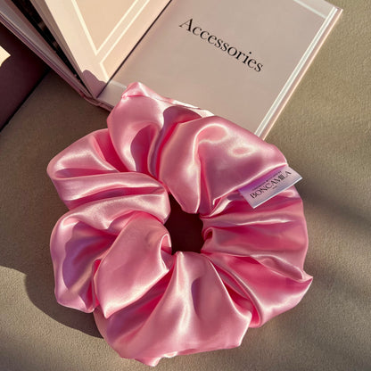 Luxury Silk Oversized Hair Scrunchie Handmade-Luxury Hair Accessories-Boncamila-Fashion Accessories-Barbie-Pink