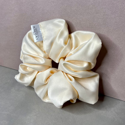 Bridesmaid Oversized Hair Scrunchie Duchess Satin Handmade--Luxury Hair Accessories-Bridal Hair Accessories-Fashion Accessories-Scrunchies-Cream-Boncamila